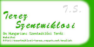 terez szentmiklosi business card